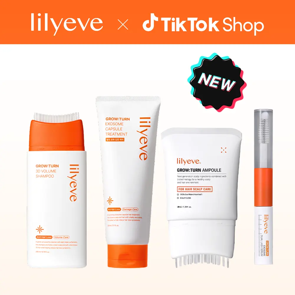 Lilyeve GROWTURN Hair & Lash Growth Beauty Kit, Cosmetic & Trial Set - Hair Growth Serum, 3D Volume Brush Shampoo, Capsule Treatment, Dual Lash Serum, Cosmetic Set, Multi-Pack