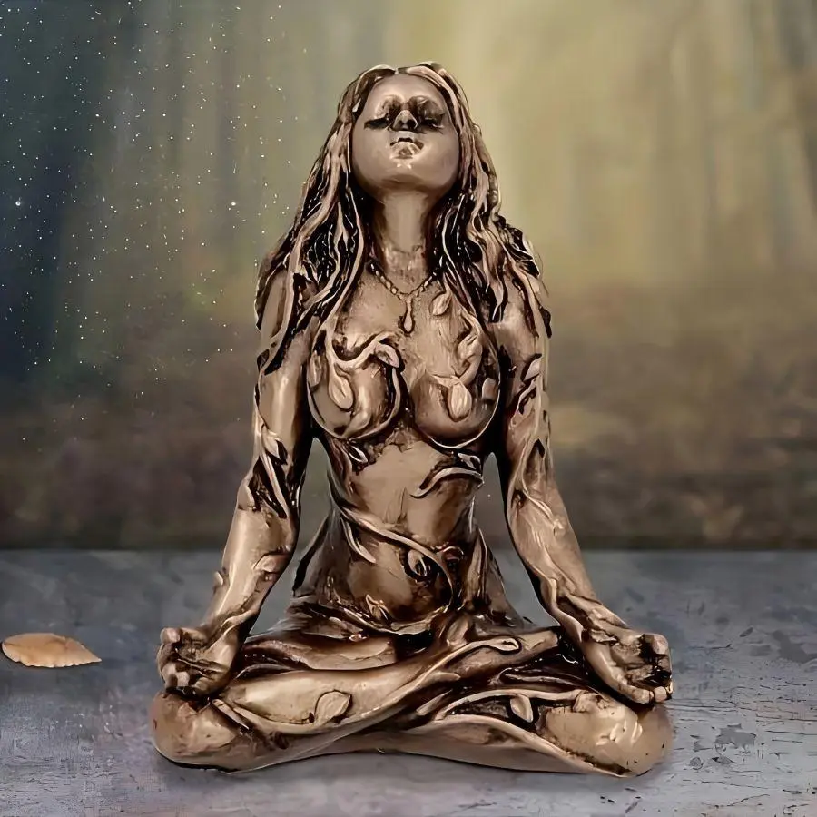 Resin Craft Earth Mother Goddess Statue, Resin Figure, Decorative Sculptures, Collectible Figurine, 1 Count Desktop Decoration for Home Office, Gift for Friend & Family, Decorative Home Ornament, Living Room Ornaments