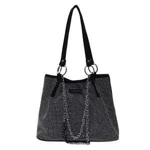 Elegant Studded Shoulder Bag for Women with Fashionable Chain Strap Large Capacity Tote for Work School Party Dating Casual Commuting