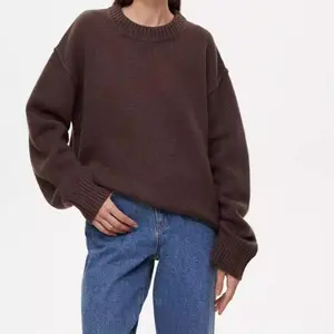 Knitted sweater, new European and American style sweater, autumn and winter crewneck sweater, loose fit