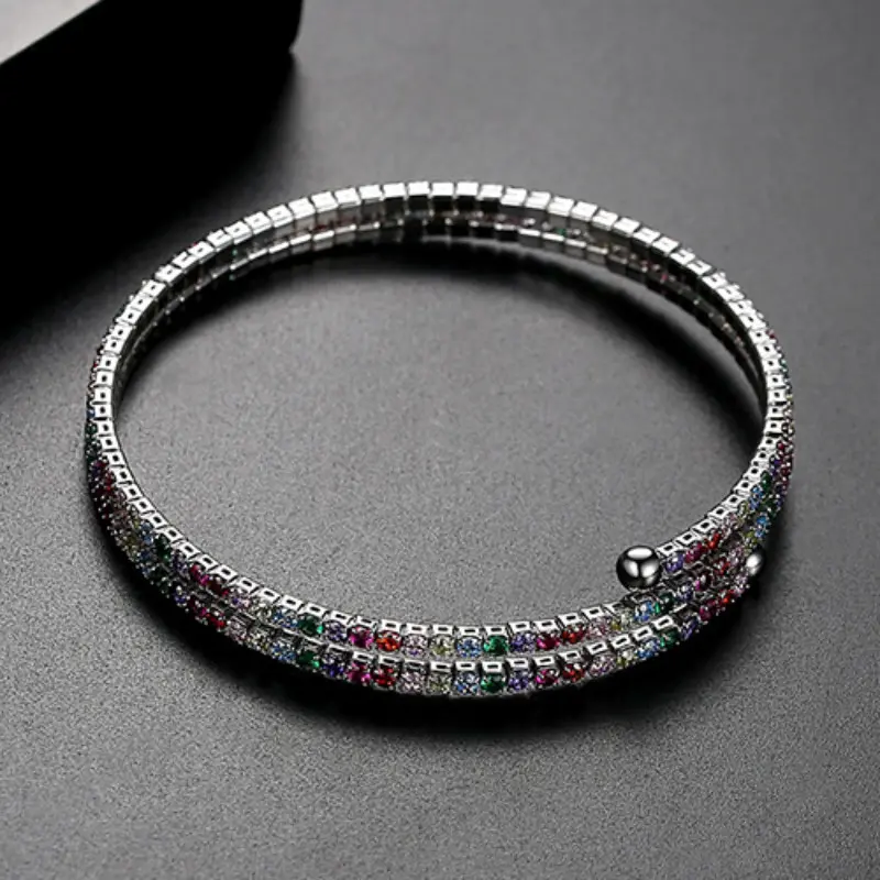 White Golden Plated Colorful CZ