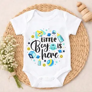 Soft Baby Bodysuit Space Adventure Print 100% Pure Cotton Tag-Free Snap Closure Breathable Cute Print Perfect For Daily Wear