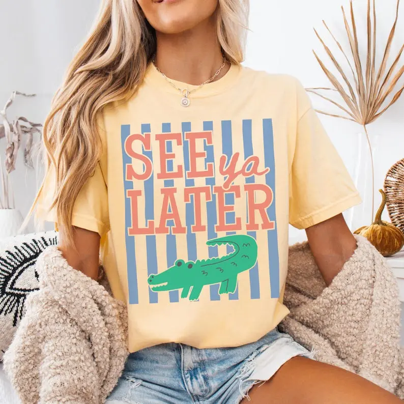 Comfort Colors T-shirt Funny Last Day of School Alligator Shirt, Summer Break Teacher End of School Year Teacher Gift