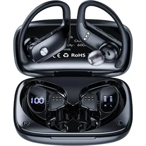 Valentine Day Gift Wireless Earbuds Bluetooth 5.3 Headphones 48Hrs Playtime with LED Power Display Deep Bass Stereo Waterproof Sports Earphones for Men Women