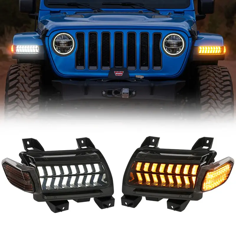 Sequential Turn Signal & DRL LED Lights for Jeep Wrangler JL & Gladiator JT – Modern Style & Enhanced Safety Ultra Bright LED Headlight Upgrade Kit