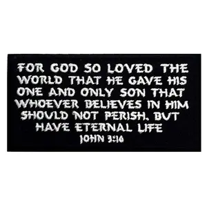 John 3:16 Christian in God Patch [Hook Fastener - 4.0 X 2.0 -JP4]