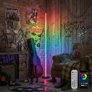 Punk-Style RGB Corner Floor Lamp – Smart App Control, Music Sync Multi-Color Ambient Light for Bedroom, Living Room & Creative Spaces | 1/2 Pack