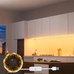 USB Power LED Strip Light, LED Light Strip with Push Button Switch, LED Ambient Light for Makeup Mirror, Bathroom, Live Streaming