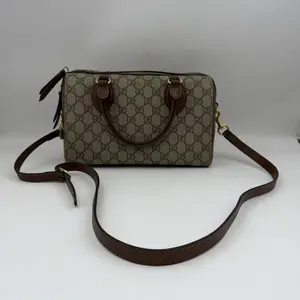 Pre-owned GUCCI h3 presbyopia brown cowhide boston portable crossbody 45472