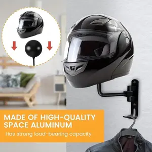 Motorcycle Helmet Rack Wall Mount Metal Hat Bike Helmet Holder Double Hook Display Helmet Hanger Stand Motorcycle Accessories Space Saving Organizer