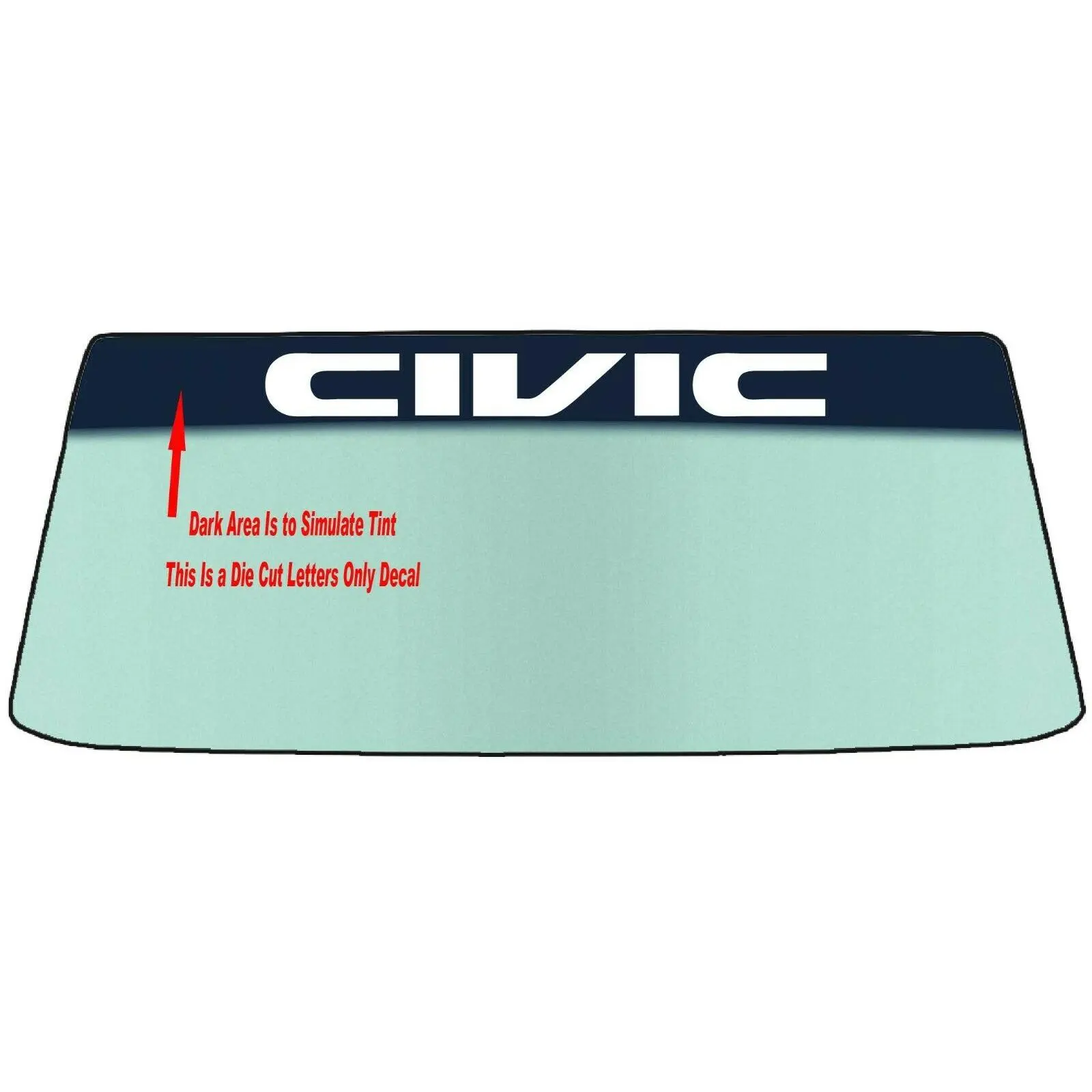 Fits Honda Civic Vehicles - Windshield Banner Decal With Application Tool