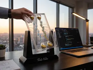 Tesla Valve Fluid Display Desk Toy, Kinetic Physics Demonstration Model, Satisfying Science Gift for Engineers