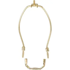 B&P Lamp® 12 Inch Heavy Duty Lamp Shade Harp Holder for Table and Floor Lamps, Brass Plated Steel Finish