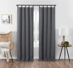 212 MAIN Heathrow Light Filtering Window Curtains, 2 Tab Top Header Panels, Waffle Weave Heathered Fabric, Grey, Casual Warmth, Indoor Home Decoration, Home Textile, Room Decor (W0288037084GRY132SH), Home Decoration Curtain, Room Decor Curtain