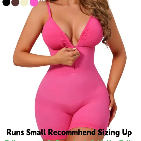 Women's Seamless Compression Shapewear Romper, Front Zipper One-Piece, Compression Bodysuit, Tummy Control Butt Lifting, All-Season Wear, Comfortable & Stylish, Body Shaping Underwear