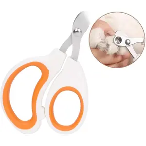 Cat Nail Clippers with Circular Cut Hole -Avoid Over Cutting Pet Nail Clippers -Sharp Angled Blade Professional Paw Trimmer Set for Novice Pet Families (Orange)