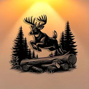 Elegant Metal Deer Wall Art Decor, Western Wall Art, Perfect for Home Office Living Room Bedroom Kitchen Coffee Shop, Ideal Holiday Gift & Housewarming Present
