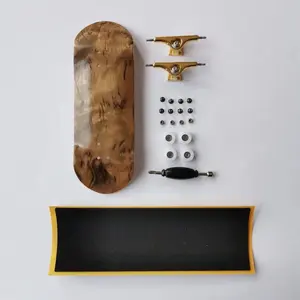 34mm Complete Wood Fingerboard New Shape Truck Fingerboard 34mm Complete Finger Skate Board Set Professional Mini Skateboard Toys for Fingerboarders