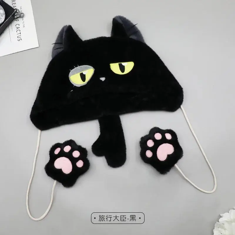 Genshin Impact Anime Wanderer Scaramouche Fluffy Texture Kawaii Look Plush Fabric Cat Ear Plush Hat (30x23cm), Cute Cosplay Prop Accessory for Party, Home Decor Gift, Accessories, Cute Accessories