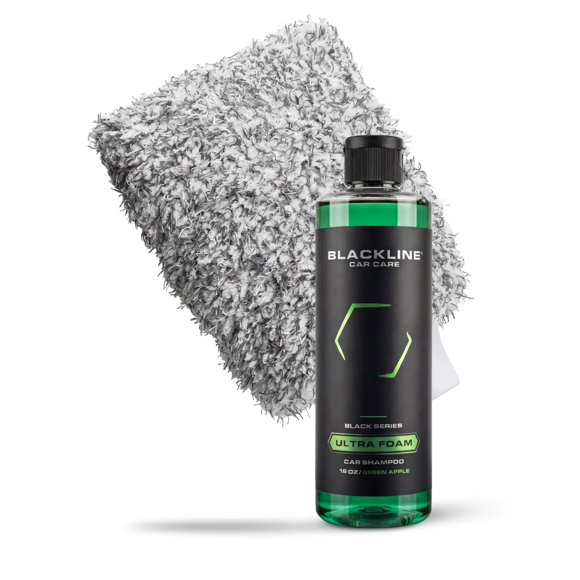 Blackline Wash Mitt Bundle – Premium Microfiber Wash Mitt + Ultra Foam High-Suds Car Shampoo, Scratch-Free 2-Piece Car Wash Set