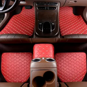 5 Pieces of Universal Waterproof PU Leather Automobile Ground Mat-Durable and Stylish, Suitable for Front and Rear Seats, Car Interior Design Accessories