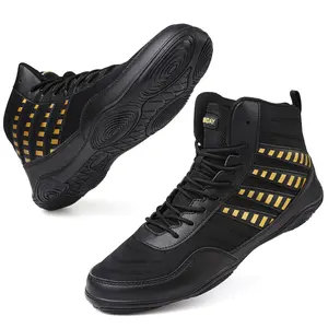 High Top Fitness Weightlifting Powerlifting Shoes Wrestling Shoes Boxing Shoes for Men Pro Wrestling Boots