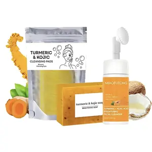 Turmeric Wash and Care Three Piece SetTurmeric Tablets, Turmeric Cleansing Mousse,Turmeric Soap Facial Cleansing Skincare FacialCleansing Cleanser Comfort Skin Care