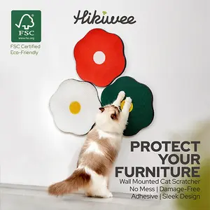 Hikiwee Eco-Friendly Wall-Mounted Cat Scratcher - Art Meets Function, Wear-Resistant, No Mess, No Shedding, Durable Cat Scratch Board for Modern Home Decor (For Pet Lovers)