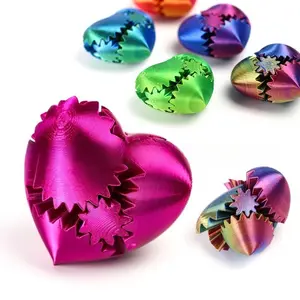 Cross-border Heart-Shaped Gear Ball 3D-printed stress-relieving toy figurine, Fidget Gadget, Valentine’s Day gift, rotating ball.