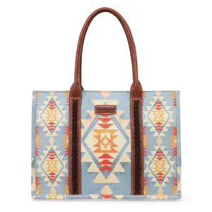 Wrangler Large Tote Bag for Women Aztec Handbags Boho Western Tote Bag-Fall Fashion