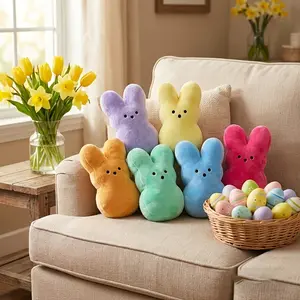 6pcs Cute Rabbit Plush Dolls • Soft Huggable Stuffed Animals in Yellow, Green, Purple, Rose Red, Orange • Ideal for Christmas, Valentine's Day, Birthdays & Easter Gifts Soft Cuddly Gift