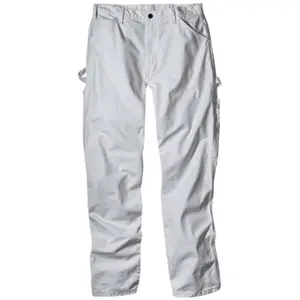 212 MAIN Williamson Dickie 1953WH3230 32x30 in. Plain Drill Fabric Painters Pants - White, with Tool Pockets, Hammer Loops, Pocket