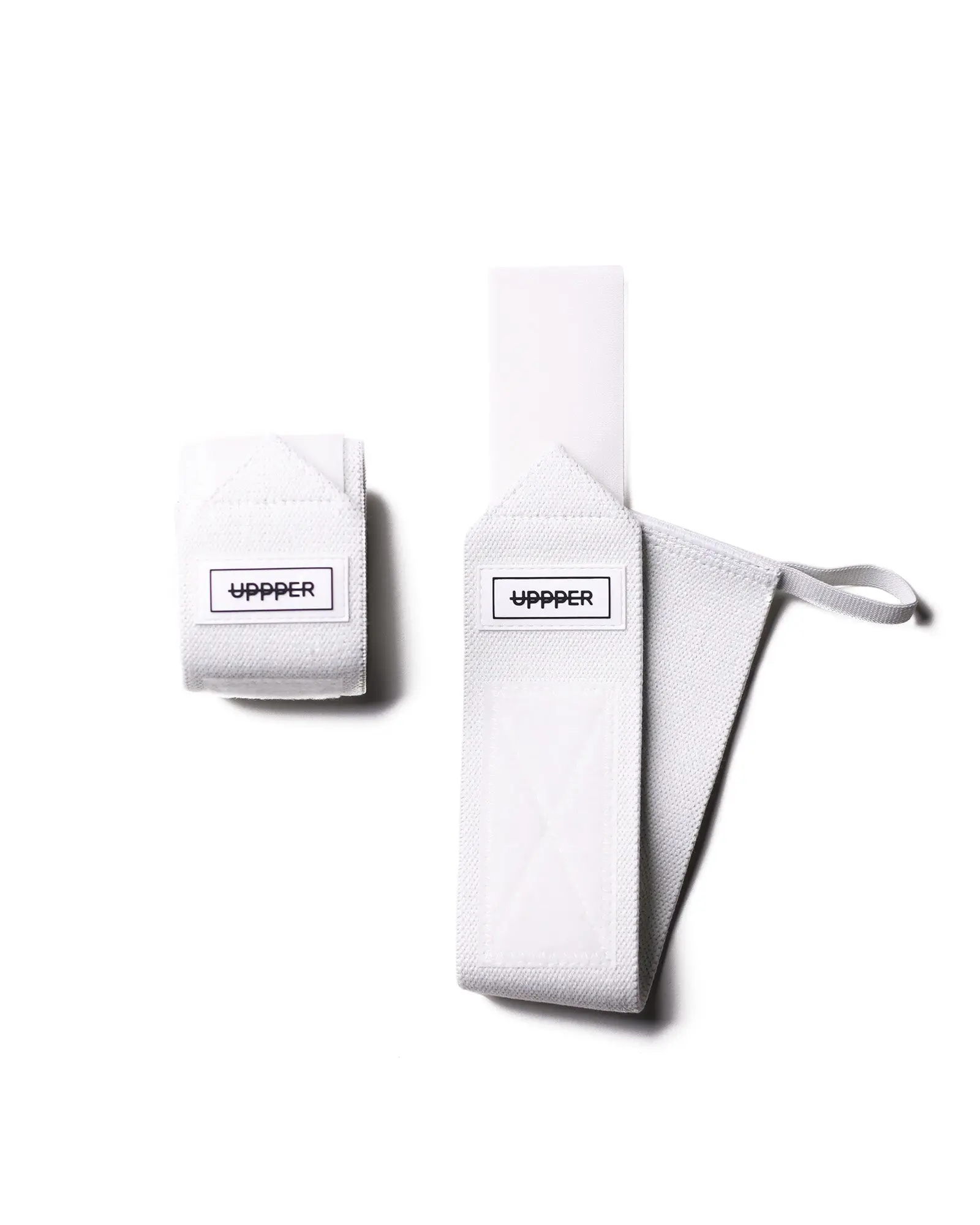 UPPPER Wrist Wraps White 2.0 - 19" Wrist Support for Powerlifting and Gym Workouts, Hook-and-Loop Closure, Thumb Loop