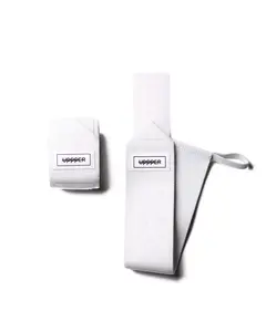 UPPPER Wrist Wraps White 2.0 - 19" Wrist Support for Powerlifting and Gym Workouts, Hook-and-Loop Closure, Thumb Loop