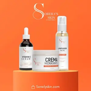Soreily Skin Kit - Vitamin C Serum, Limpador Facial, Crema Hidratante & Protector Solar - Complete Skincare Set for Hydration and Cleansing
