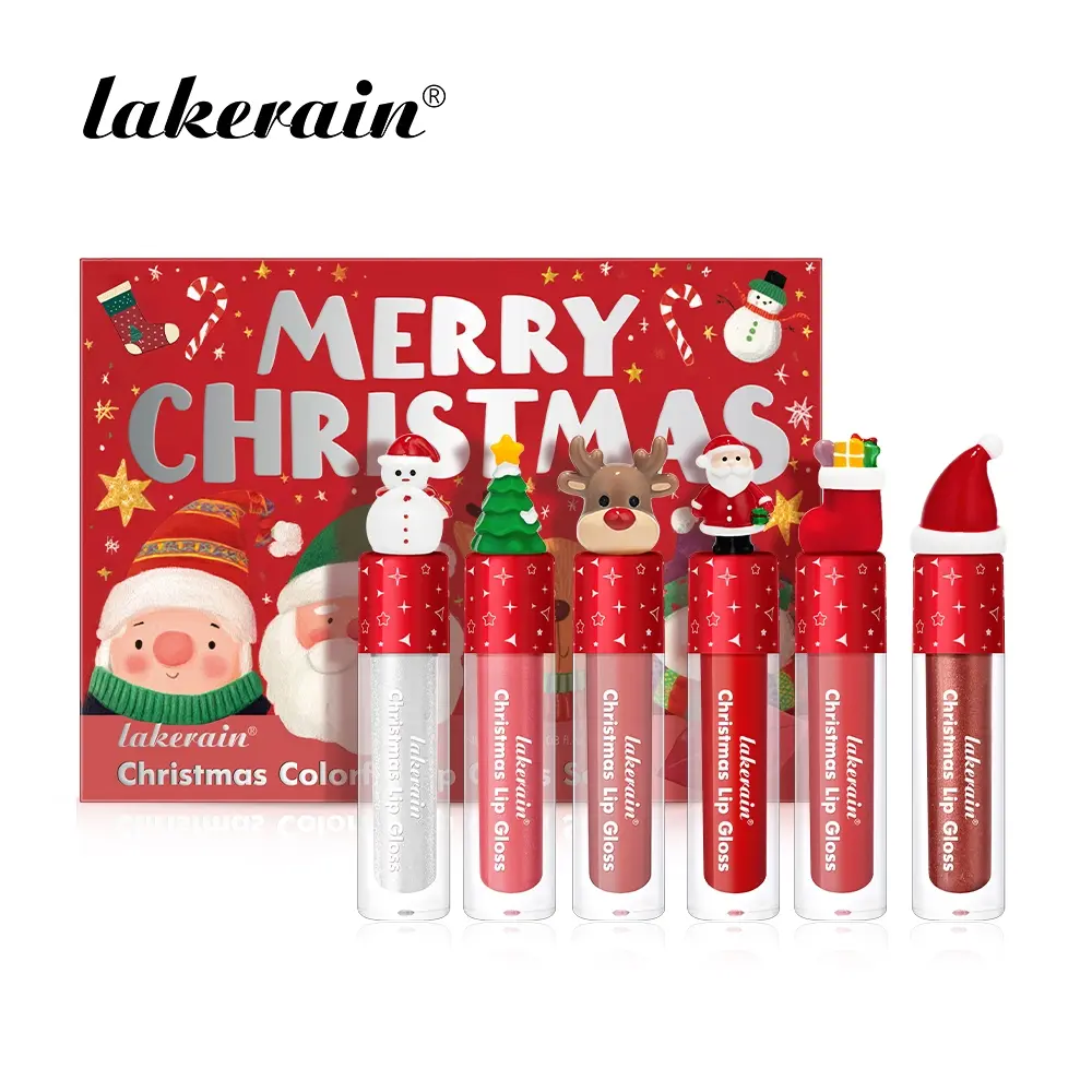 6 Counts Christmas Lip Glaze Lipgloss Set, Lip Cream, Velvet Matte Liquid Lipstick + Moisturizing Lip Stain Combo, Highly Pigmented Lipsticks, Long-Lasting Lip Tint, Non-Smudge, Perfect for Daily Wear, Date Night & Party Makeup