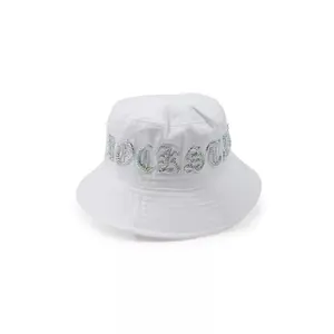 Charis White Rhinestone Graphic Bucket Hat