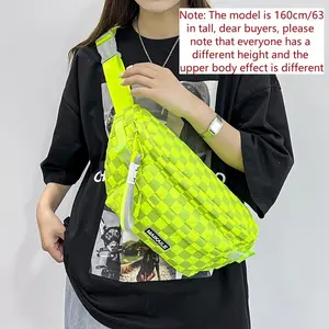 Fashion Plaid Chest Bag, Solid Color Trendy Crossbody Bag, Women's Casual Shoulder Bag luna  purse