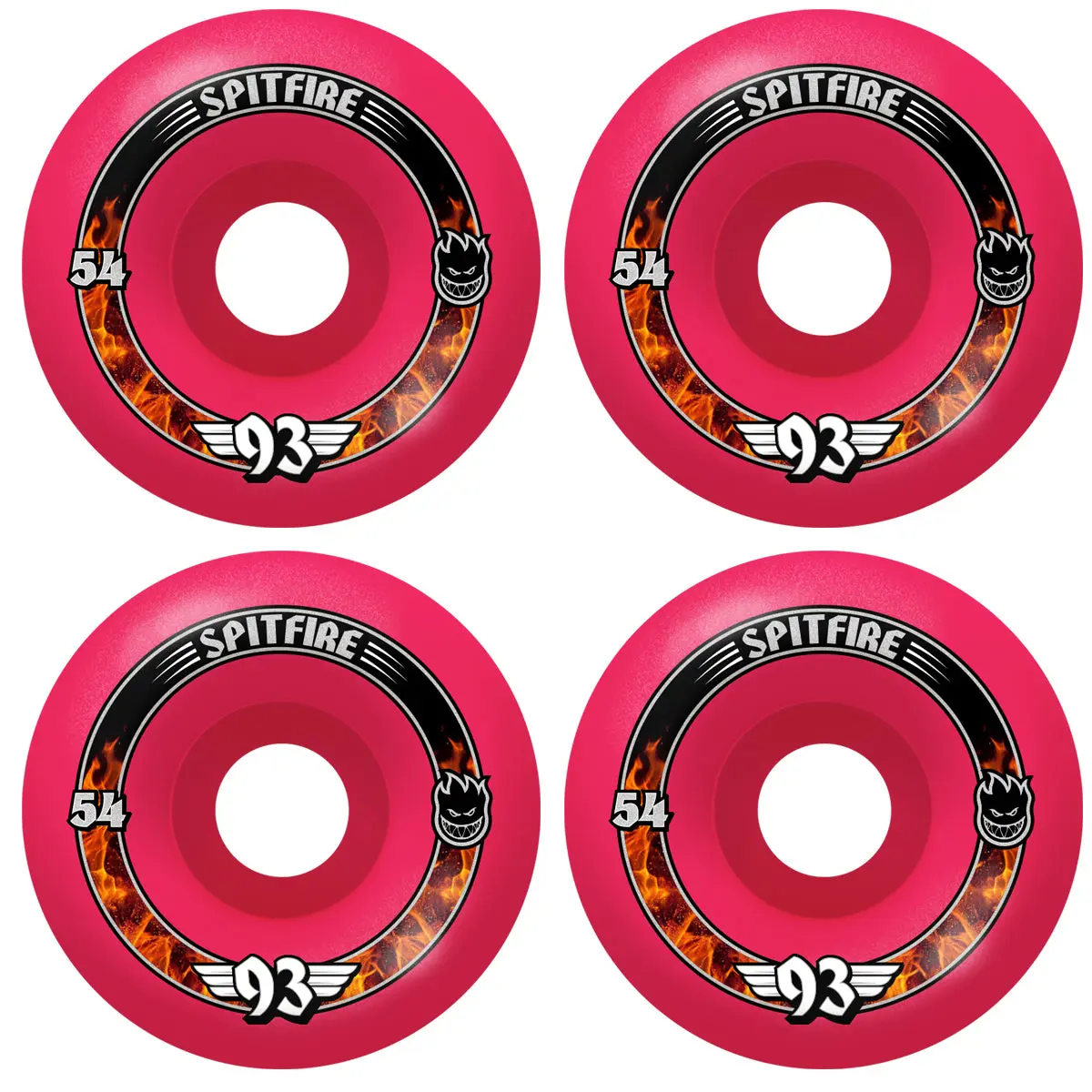 Spitfire Skateboard Wheels 54mm F4 93A Radial Pink
