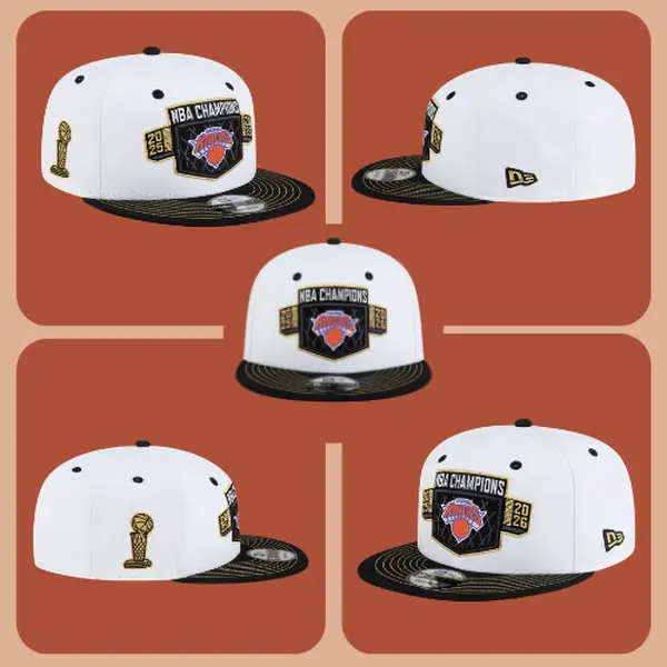 New Era NBA Champions New York Knicks 59FIFTY Fitted Cap White Basketball Hat Streetwear Style