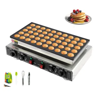 GARVEE Commercial Mini Pancakes Maker Machine 50 Pcs,Stainless Steel Electric Nonstick Pancake Maker Machine for Home and Restaurants,1800 W