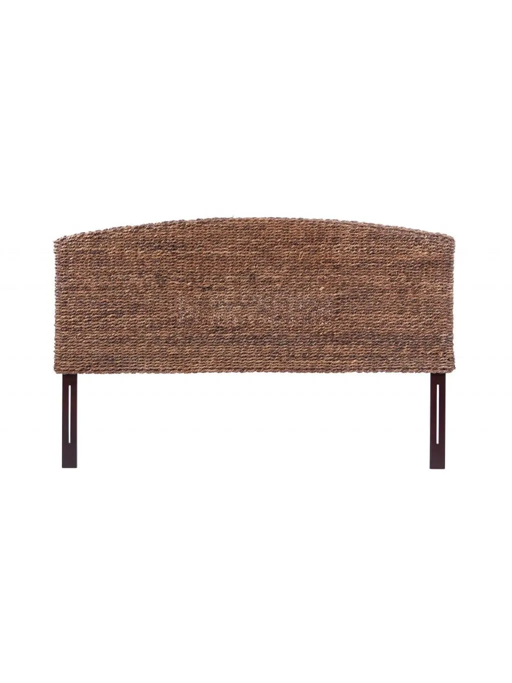 212 MAIN Queen Size Custom-Shaped Woven Banana Leaf Curved Camelback Headboard - Brown Natural, Rustic, Contemporary, Durable Indoor Furniture | Brown, Elevated Home, Frame Headboards, Brown Headboards