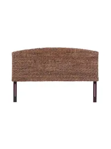 212 MAIN Queen Size Custom-Shaped Woven Banana Leaf Curved Camelback Headboard - Brown Natural, Rustic, Contemporary, Durable Indoor Furniture | Brown, Elevated Home, Frame Headboards, Brown Headboards