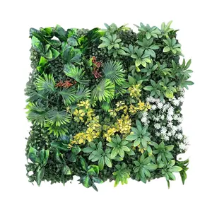 Gaomon 6pcs Decorative Plastic Artificial Grass Wall Panels - Indoor Background, Balcony Door Greenery with Plastic Leaves, Realistic Look Floral Fruit Plants for Wedding Photo Backdrops