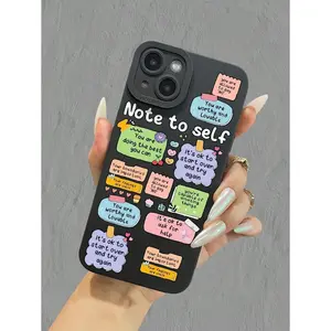 Cute Cartoon Ins Vibes Slogan Pattern Liquid Silicone Mobile Phone Case Full-Body Protection Shockproof Anti-Fall TPU Soft Rubber Case Suitable for a variety of iPhone models, from Iphone 17 series to Iphone 11 series, and Iphone x series