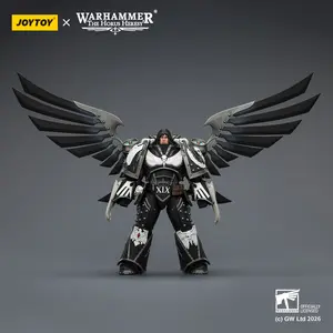 JOYTOY Warhammer "The Horus Heresy" 1/18 Action Figures Raven Guard Corvus Corax, Primarch of the XIX Legion with artificer-crafted lightning talons, archaeotech pistols, and whip