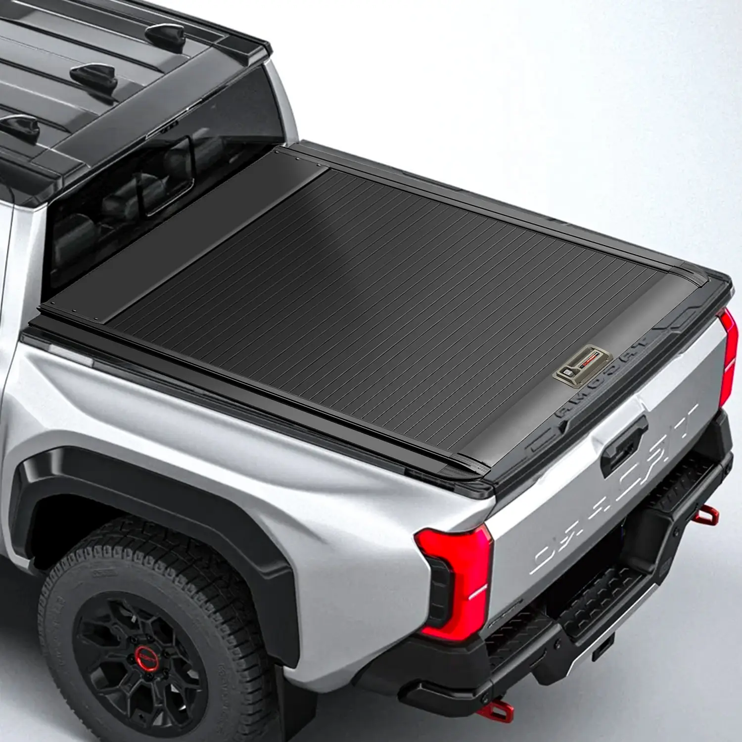 Retractable Tonneau Cover Car Accessories, Compatible with Toyota Tacoma (5'/60"), Hard Matte Black Aluminum Truck Bed Cover, Waterproof, Lockable Cargo Protection