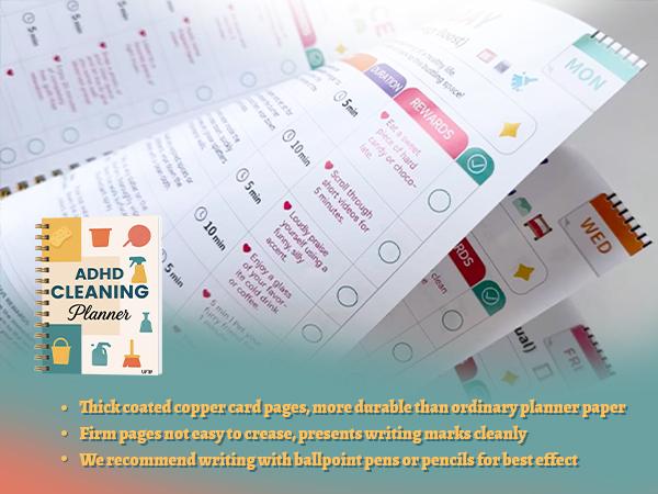 UPTIP 2026 ADHD Cleaning Planner & Declutter Workbook for Adults - ADHD-Friendly Planner with Checklists, Built-In Rewards, Time Blocking, Habit Tracker, Home Routine Tools, Stylish Design, Daily Creative DIY Gifts for Women to Manage Time Effectively, Gi