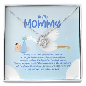 Wife Necklace, Push Present Love From Baby Bump Necklace – Pregnancy Gift For Mom, Mommy From Baby Bump Custom Necklace