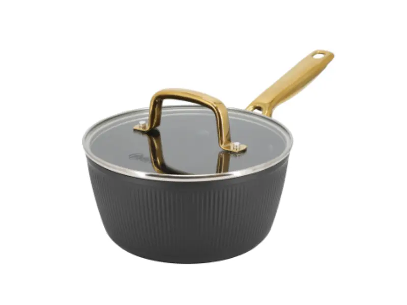 Oster 143703.02 2.5 qt. Abbottsford Nonstick Aluminum Saucepan with Glass Lid, Black